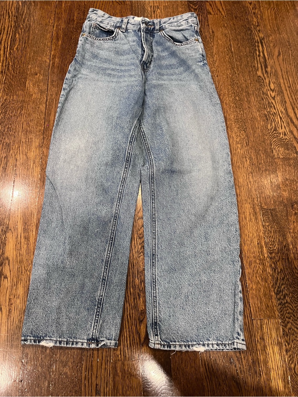 Classic Light Blue Wide-Leg Jeans